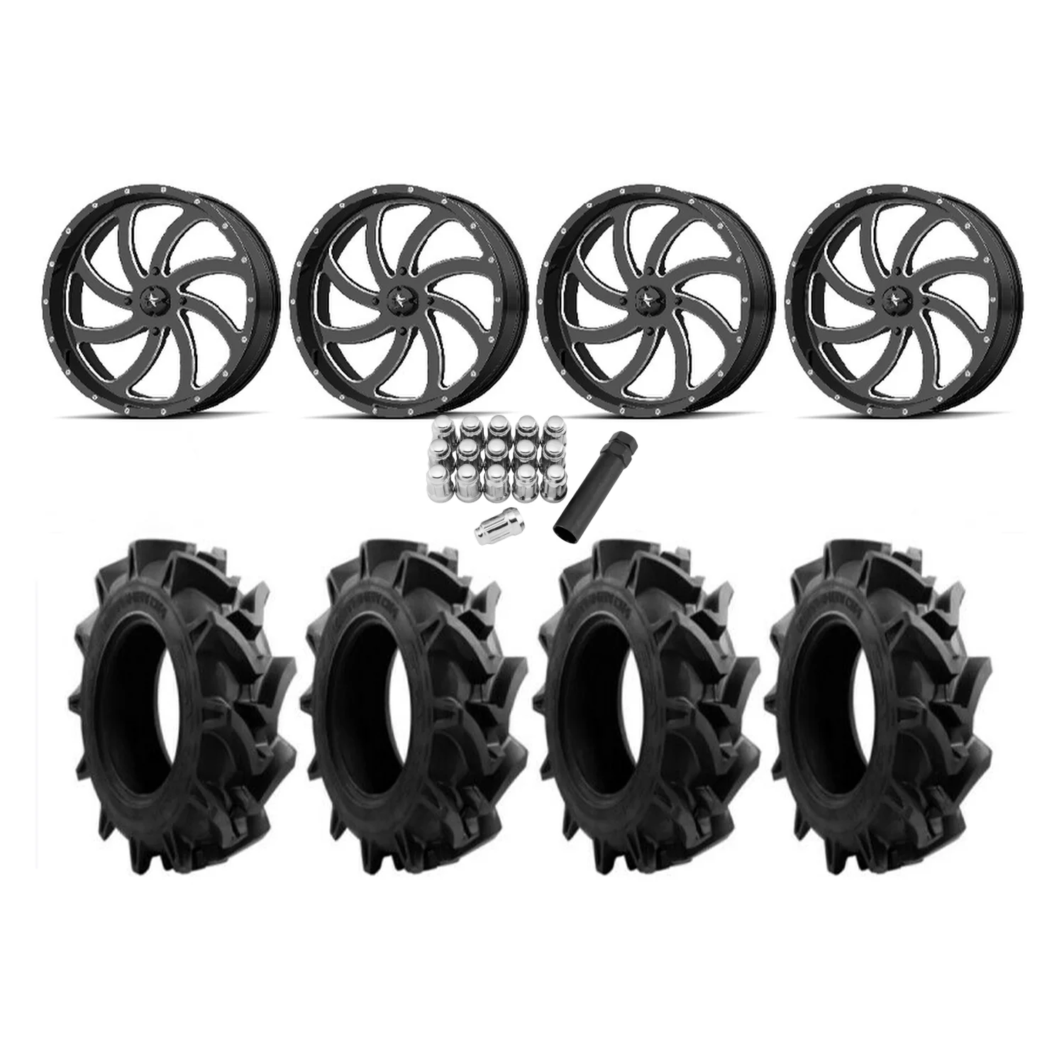 EFX Motohavok 33x8.5-20 Tires on MSA M36 Switch Milled Wheels